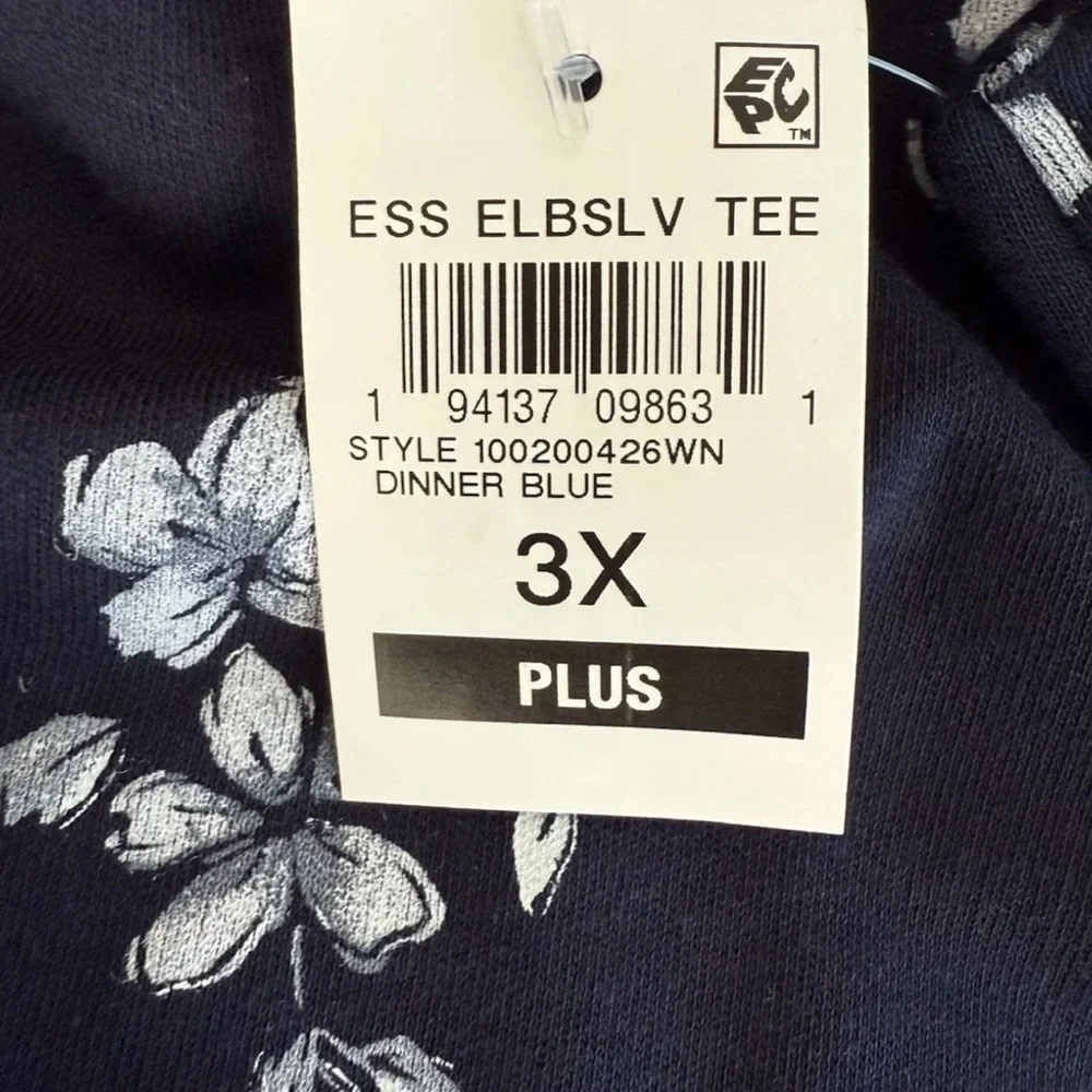 Style&Co. Women’s Short Sleeve Navy & Light Blue Floral Top, Plus Size 3X, NWT - Picture 8 of 12